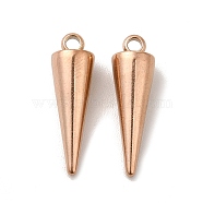 Ion Plating(IP) 201 Stainless Steel Pendants, Cone Charm, Rose Gold, 18.5x5.5mm, Hole: 1.5mm(STAS-F290-01RG)