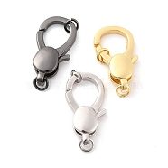 Rack Plating Brass Lobster Claw Clasps, with Jump Ring, Long-Lasting Plated, Mixed Color, 25x13.5x6mm, Jump Ring: 5x0.9mm, 3.5mm Inner Diameter(KK-B054-06)