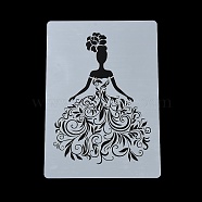 Plastic Hollow Out Drawing Painting Stencils Templates, for Painting on Scrapbook Fabric Tiles Floor Furniture Wood, Wedding Dress, 291x210x0.3mm(DIY-Z024-01H)