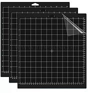 Square PVC Cutting Mat, Cutting Board, for Craft Art, Black, 35.6x33cm(WG73464-05)