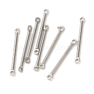 304 Stainless Steel Connector Charms, Bar Links, Stainless Steel Color, 20x2x1mm, Hole: 1mm(STAS-Q323-04E-P)