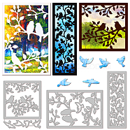 Bird Theme Carbon Steel Cutting Dies Stencils, for DIY Scrapbooking, Photo Album, Decorative Embossing Paper Card, Stainless Steel Color, 52~102x127~152x0.8mm, 3pcs/set(DIY-WH0309-1329)