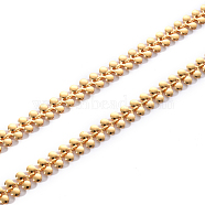 Brass Link Chains, Leaf Shape, Unwelded, Nickel Free, Real 18K Gold Plated, 7.5x8x2mm(CHC-T014-002G-NF)