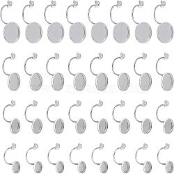 Unicraftale 32Pcs 4 Styles 304 Stainless Steel Ear Nuts, Butterfly Earring Backs for Post Earrings, Flat Round Cabochon Settings, Stainless Steel Color, 27~35x12~17.5x13.5~16mm, Hole: 0.8mm, Tray: 10~16mm, 8pcs/style(STAS-UN0033-26)