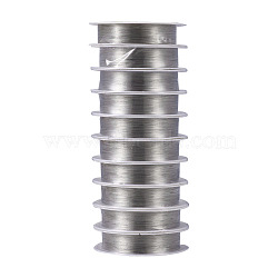 Round Copper Jewelry Wire, Silver Color Plated, 32 Gauge, 0.2mm, about 131.23 Feet(40m)/roll, 10 rolls/group(CWIR-S002-0.2mm-01)