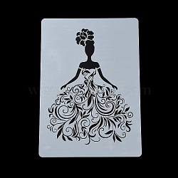 Plastic Hollow Out Drawing Painting Stencils Templates, for Painting on Scrapbook Fabric Tiles Floor Furniture Wood, Wedding Dress, 291x210x0.3mm(DIY-Z024-01H)