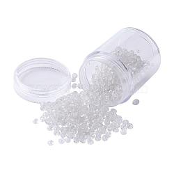 Opaque Glass Seed Beads, Fringe Teardrop Beads, Clear, 4~5x3mm, Hole: 1mm(SEED-JP0004-A18)