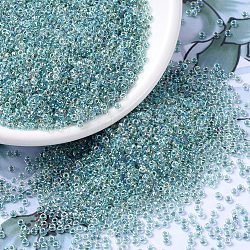 MIYUKI Round Rocailles Beads, Japanese Seed Beads, 11/0, (RR263) Sea Foam Lined Crystal AB, 11/0, 2x1.3mm, Hole: 0.8mm, about 50000pcs/pound(SEED-G007-RR0263)