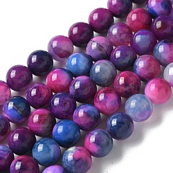 Natural Agate Beads Strands, Dyed & Heated, Round, Royal Blue, 10~10.5mm, Hole: 0.7mm, about 38pcs/strand, 14.76''(37.5cm)(G-NH0001-G04-01)