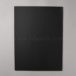 Plastic Corrugated Sheets Pads, for DIY Crafts Model Building, Rectangle, Black, 400x300x3mm(DIY-WH0632-18D-01)