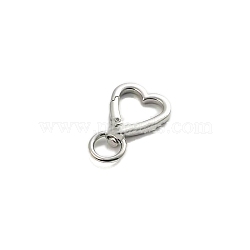 Zinc Alloy Swivel Snap Hook Clasps, Heart, Platinum, 40~42x26mm, Hole: 11mm(PW-WG2B046-03-1)