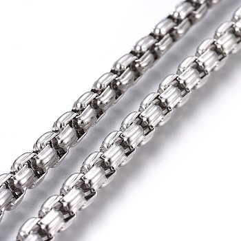 304 Stainless Steel Box Chains, Unwelded, Stainless Steel Color, 5mm, Link: 5x4x3mm