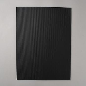 Plastic Corrugated Sheets Pads, for DIY Crafts Model Building, Rectangle, Black, 400x300x3mm