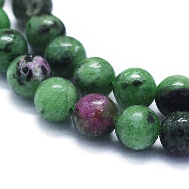 Natural Ruby in Zoisite Beads Strands(G-E561-12-6mm)-3