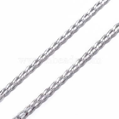 304 Stainless Steel Curb Chain Necklaces(NJEW-K099-04P)-2