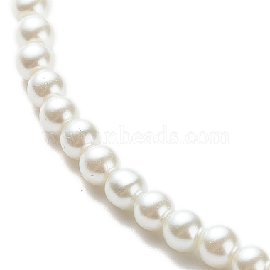 Glass Pearl Round Beaded Necklace for Women(X-NJEW-JN03903)-4