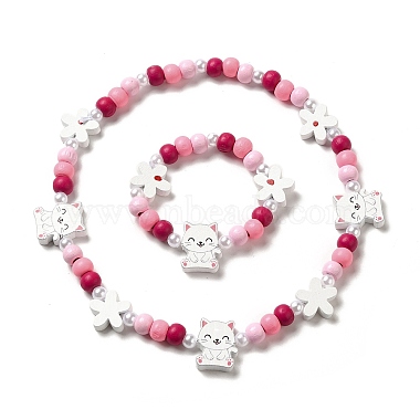 Cat Shape Wood Bracelets & Necklaces