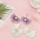 2 Pairs 2 Colors Lace Flower with Crystal Rhinestone Dangle Earrings(EJEW-AN0001-20)-7