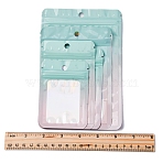 50Pcs 5 Styles Rectangle Glitter Holographic PVC Resealable Packaging Bags, Self Seal Bag, Pale Turquoise, 9.9~18x6.8~12x0.15cm, 10pcs/style(ABAG-FP0001-06A)