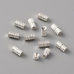 Brass Screw Clasps, for Necklaces Making, Silver, 7x4mm, Hole: 0.7mm(KK-WH0047-55S)