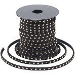 1Roll Micro-Fiber Carding Machine Lace Trim, with Alloy Finding for Backpacks, Clothes Accessories, with 1Pc Organza Gift Bags, Black, 1/4 inch(5mm), about 20.00 Yards(18.29m)/Set(OCOR-CL0001-16A)