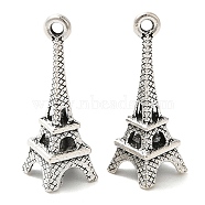 Tibetan Style Alloy Pendants, Eiffel Tower, Cadmium Free & Lead Free, Antique Silver, 23.5x8x8mm, Hole: 1.5mm, about 1000pcs/1000g(TIBE-Q050-15AS-LF)