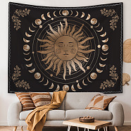 Flower Sun Moon Hippie Tapestries, Polyester Bohemian Mandala Wall Hanging Tapestry, for Bedroom Living Room Decoration, Rectangle, Sun Pattern, 1300x1500mm(MAND-PW0001-26D)