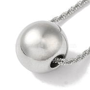 Non-Tarnish 304 Stainless Steel Round Pendant Necklaces, Stainless Steel Color, 17.32 inch(44cm)(NJEW-I126-08P)