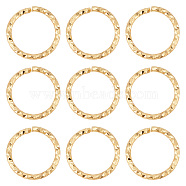 30Pcs Brass Jump Rings, Open Jump Rings, Textured, Twisted Ring, Real 18K Gold Plated, 15 Gauge, 14x1.5mm, Inner Diameter: 11mm(KK-BBC0004-38)