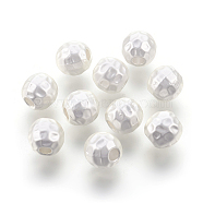 Eco-Friendly Brass Beads, Long-Lasting Plated, Lead Free & Cadmium Free & Nickel Free, Round, Bumpy, Matte Style, 925 Sterling Silver Plated, 8mm, Hole: 3mm(KK-F744-04MS-NR)