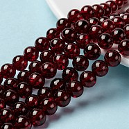 Crackle Glass Beads Strands, Round, Dark Red, 8mm, Hole: 1.3~1.6mm, about 100pcs/strand, 31.4 inch(CCG-Q001-8mm-18)