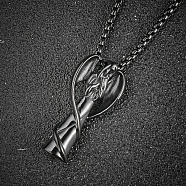 Stainless Steel Angel Pendant Necklaces for Women, Black, no size(WQ2654-2)