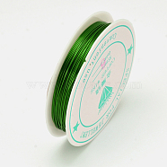 Round Copper Jewelry Wire, Nickel Free, Dark Green, 32 Gauge, 0.2mm, about 114.82 Feet(35m)/roll(X-CW0.2mm009)