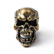 Brass European Beads, Large Hole Beads, Skull, Antique Bronze, 19x13x17mm, Hole: 5.5mm(KK-WH0044-50AB)