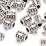 Tibetan Style Hangers, Bail Beads, Lead Free and Cadmium Free, Cup, Antique Silver, about 11mm long, 9mm wide, 7mm thick, 3.5mm inner diameter, hole: 1.5mm(X-LF0435Y)