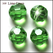 Imitation Austrian Crystal Beads, Grade AAA, K9 Glass, Faceted(32 Facets), Round, Lime Green, 10mm, Hole: 0.9~1mm(SWAR-F021-10mm-214)