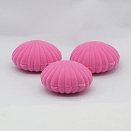 Shell Shaped Velvet Jewelry Storage Boxes, Jewelry Gift Case for Earrings Pendants Rings, Violet, 6x5.5x3cm(WG45470-03)