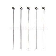 Brass Ball Head pins, Cadmium Free & Lead Free, Platinum, 30x0.5mm, 24 Gauge, Head: 2mm, about 10000pcs/bag(KK-R020-07P)