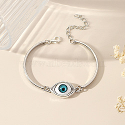Acrylic Blue Evil Eye Link Bracelets, Alloy Jewelry for Women(NB0152)
