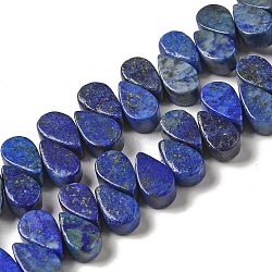 Natural Lapis Lazuli Dyed Beads Strands, Teardrop, Top Drilled, 9~10x5~5.5x3.5~4mm, Hole: 0.7mm, about 40~48pcs/strand, 7.09~7.28''(18~18.5cm).(G-B064-B20)