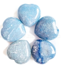 Natural Blue Aventurine Healing Stones, Heart Love Stones, Pocket Palm Stones for Reiki Ealancing, 30x30x15mm(PW-WG48905-32)
