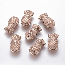 Ion Plating(IP) 304 Stainless Steel Beads, Pineapple, Rose Gold, 18.5x10x4.5mm, Hole: 1.6mm(STAS-F225-10-RG)