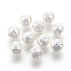 Eco-Friendly Brass Beads, Long-Lasting Plated, Lead Free & Cadmium Free & Nickel Free, Round, Bumpy, Matte Style, 925 Sterling Silver Plated, 8mm, Hole: 3mm(KK-F744-04MS-NR)