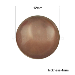 Resin Cabochons, Imitation Cat Eye, Half Round, Camel, 12x4mm(CRES-R062-12mm-17)
