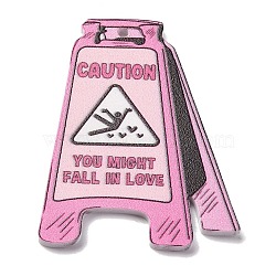 Caution Mark Acrylic Pendants, Trapezoid, 44x35x2mm, Hole: 2mm(OACR-Q055-02A)