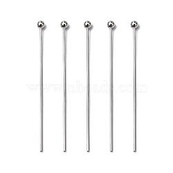 Brass Ball Head Pins, Cadmium Free & Lead Free, Platinum, 30x0.5mm, 24 Gauge, Head: 2mm, about 10000pcs/bag(KK-R020-07P)