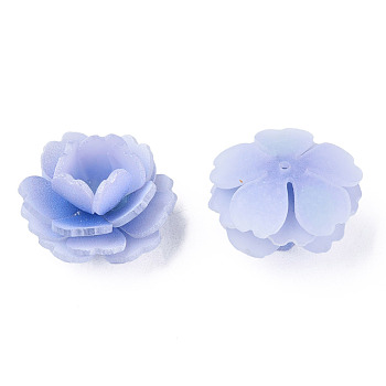 Plastic Beads, Flower, Cornflower Blue, 24x23x14mm, Hole: 1.4mm