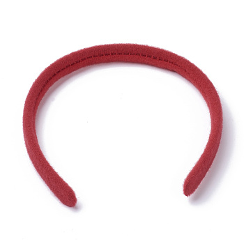 Hair Accessories Plain Plastic Hair Band Findings, No Teeth, with Velvet, Red, 122mm