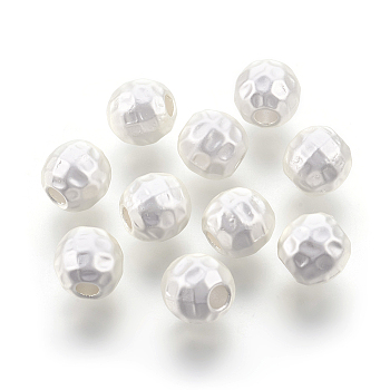 Eco-Friendly Brass Beads, Long-Lasting Plated, Lead Free & Cadmium Free & Nickel Free, Round, Bumpy, Matte Style, 925 Sterling Silver Plated, 8mm, Hole: 3mm
