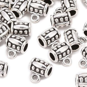 Tibetan Style Hangers, Bail Beads, Lead Free and Cadmium Free, Cup, Antique Silver, about 11mm long, 9mm wide, 7mm thick, 3.5mm inner diameter, hole: 1.5mm